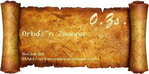 Orbán Zsanna névjegykártya